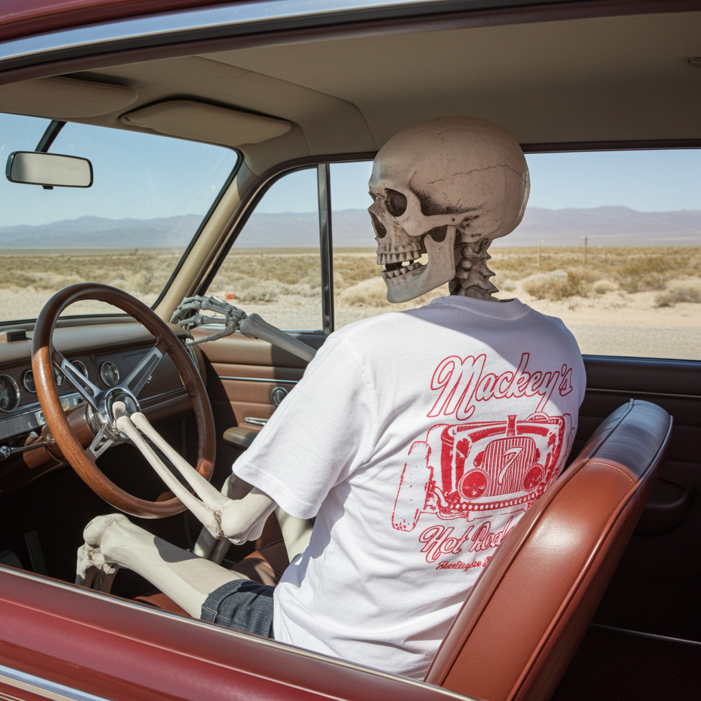 Mackey's Classic Tee in White and Red