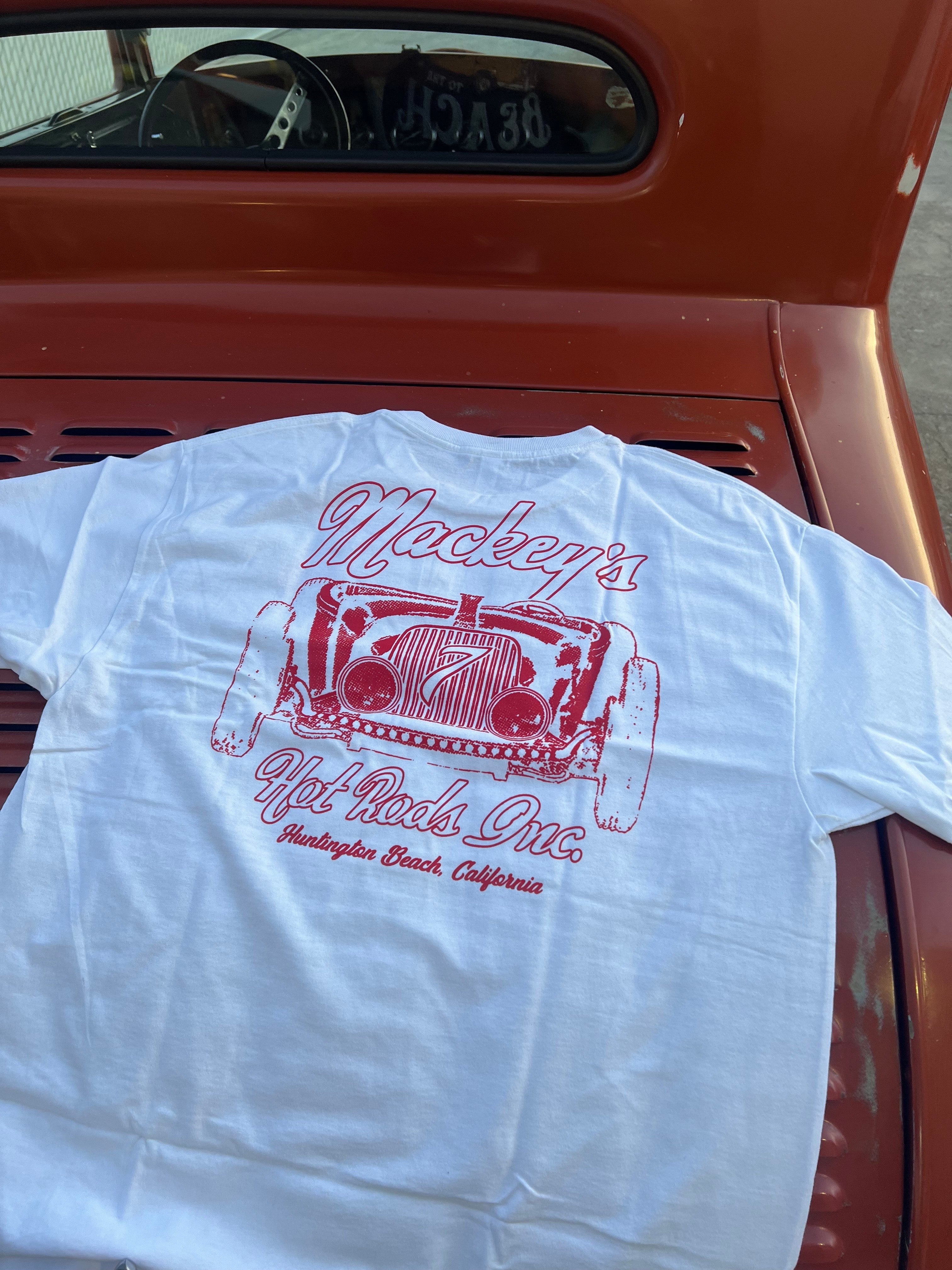 Mackey's Classic Tee in White and Red