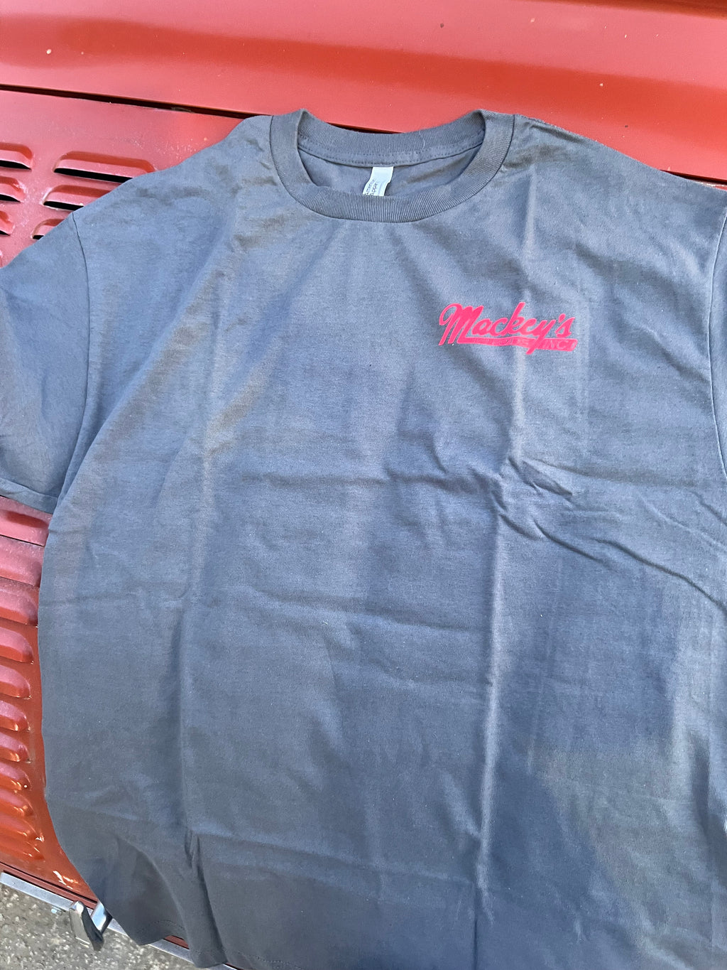 Mackey's Classic Tee in Grey and Red