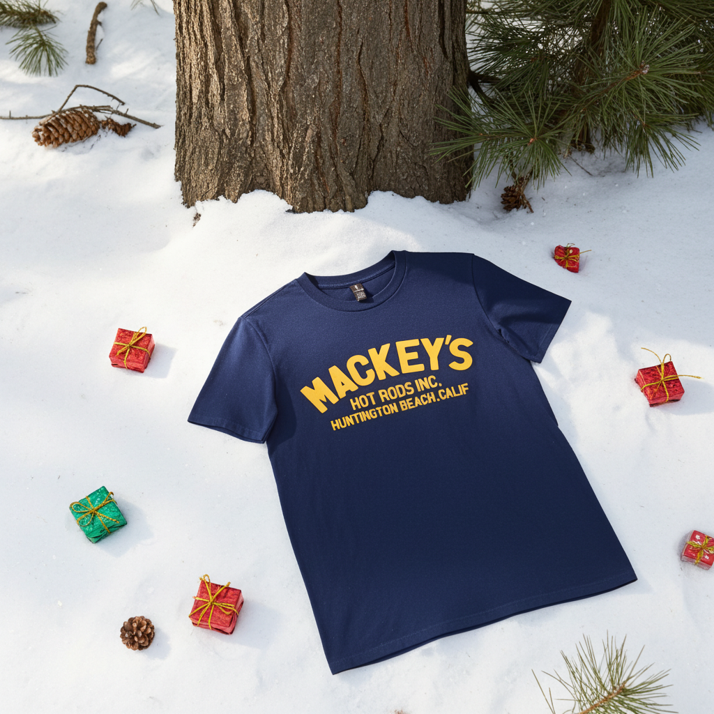 Mackey's Block Letter 1950s Logo Tee (Blue)