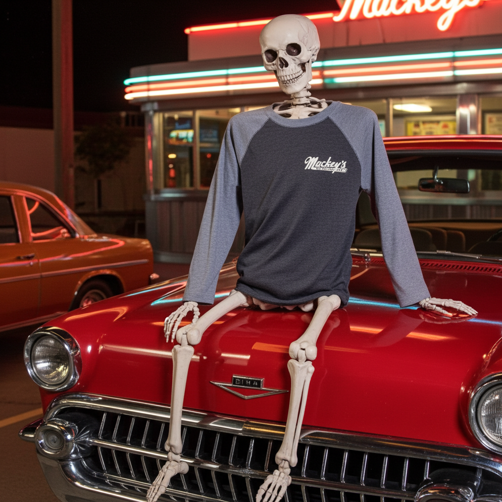 Mackey's Classic Baseball Tee (Dark Grey)